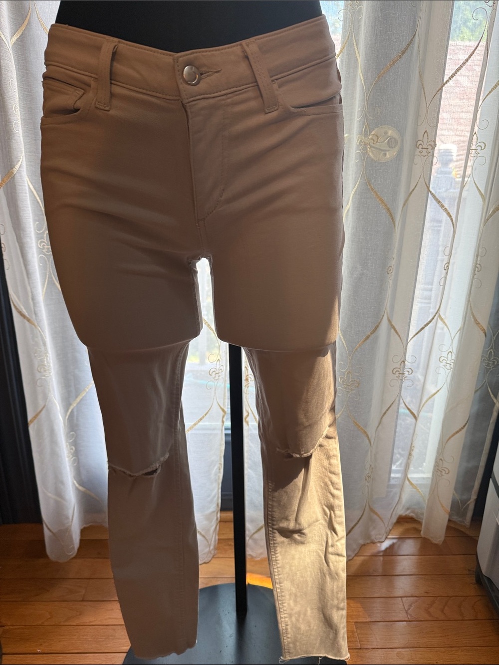 Joe's Jeans Tan Distressed Skinny Jeans